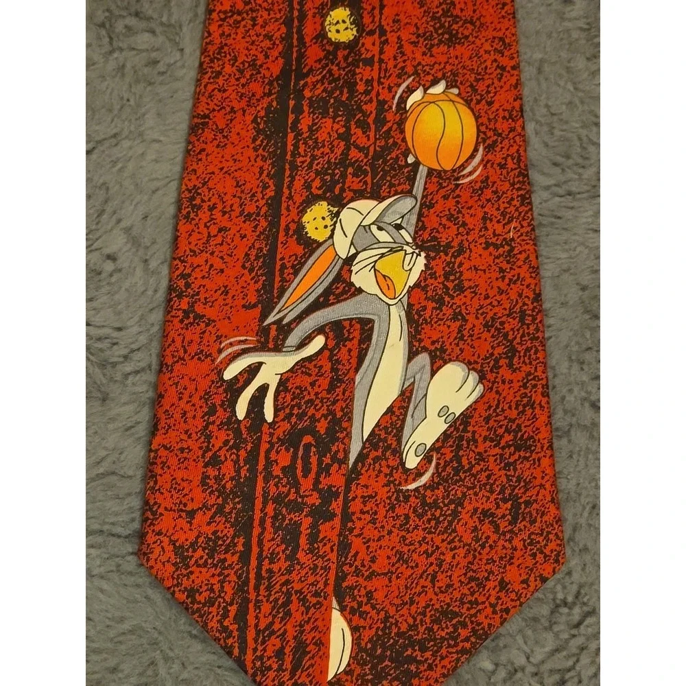 1993 Bugs Bunny Basketball Tie Looney Tunes Mania Novelty Silk 90s